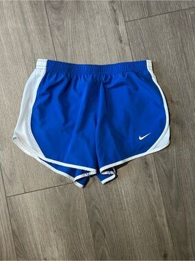 Nike Royal Blue Girls' Athletic Shorts with White Trim